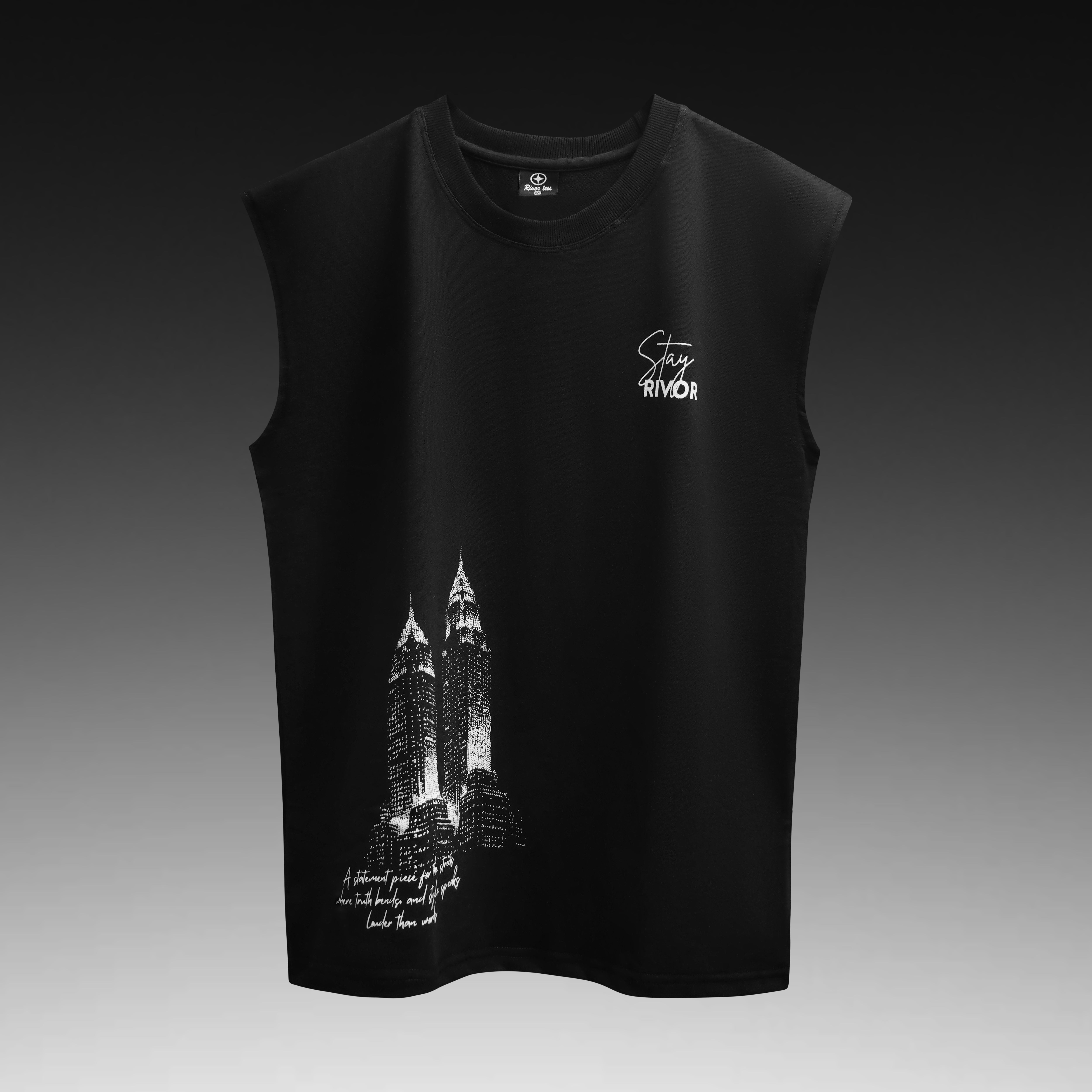 Diamond Dot Cityscape Tank - Black