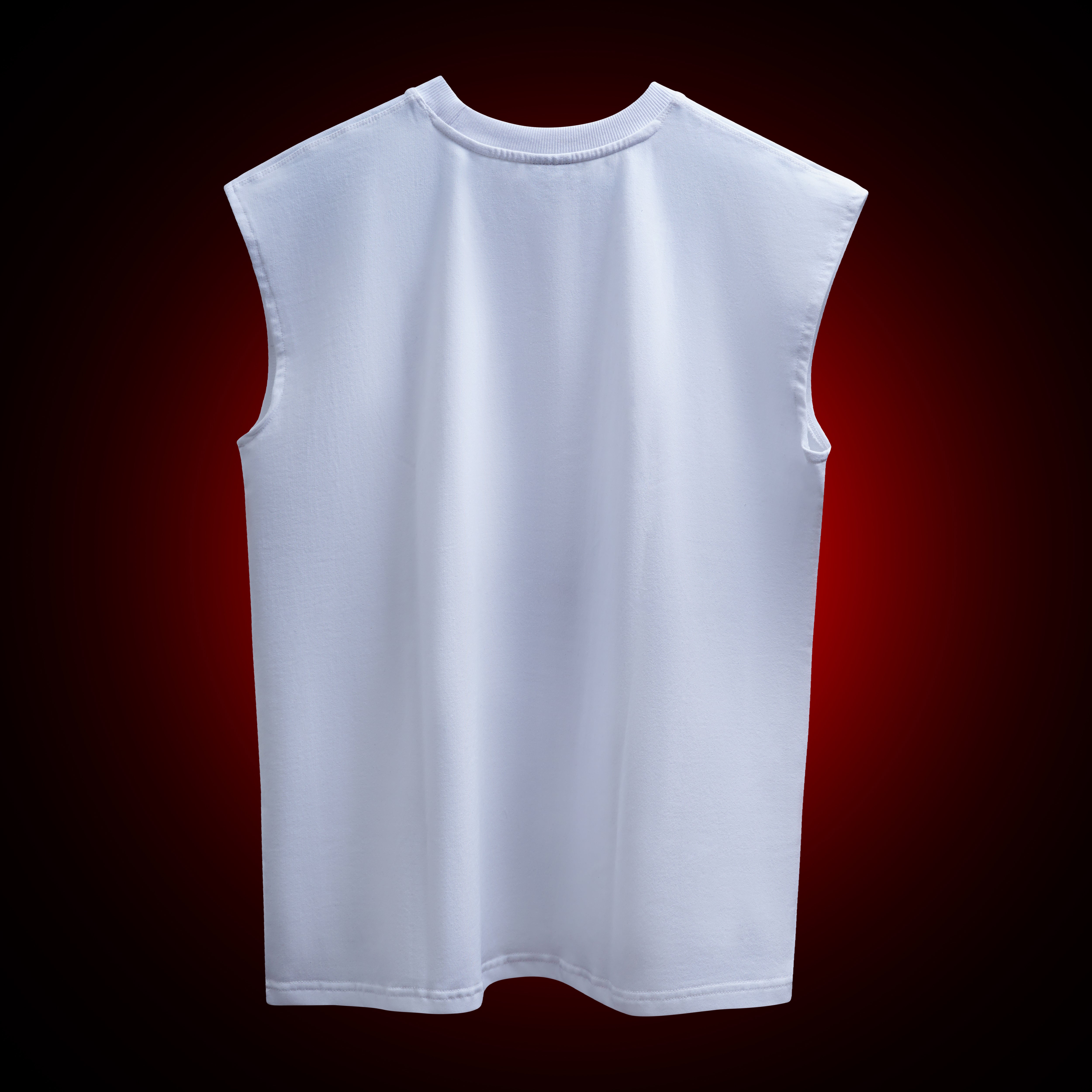 Artistic Face Print Oversized Tank- White