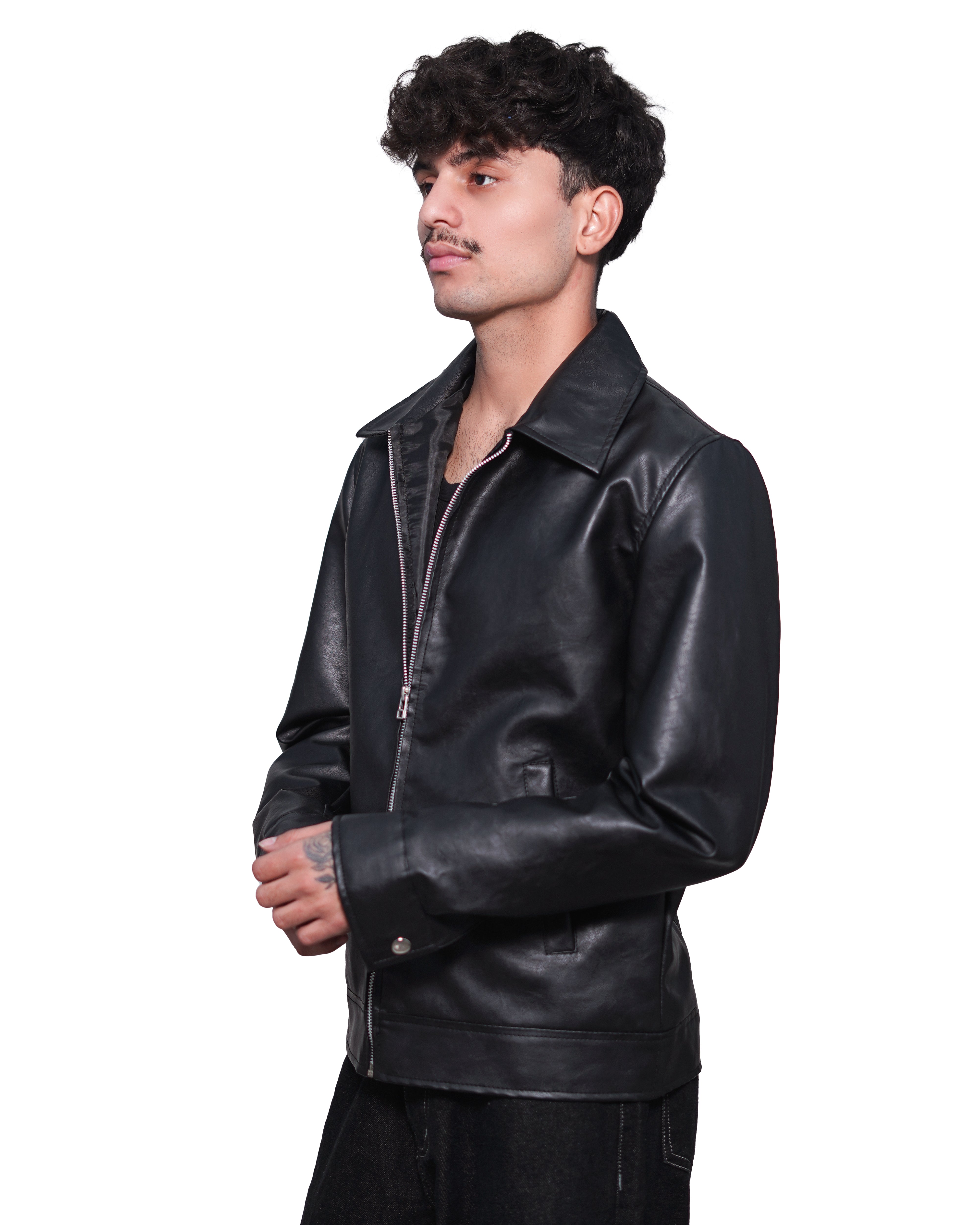 RIVOR- Midnight Black Collar Jacket