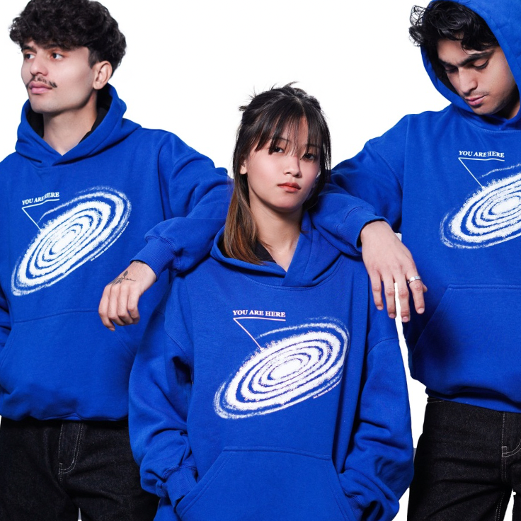 Rivor “Are You Here” Galaxy Hoodie – Blue