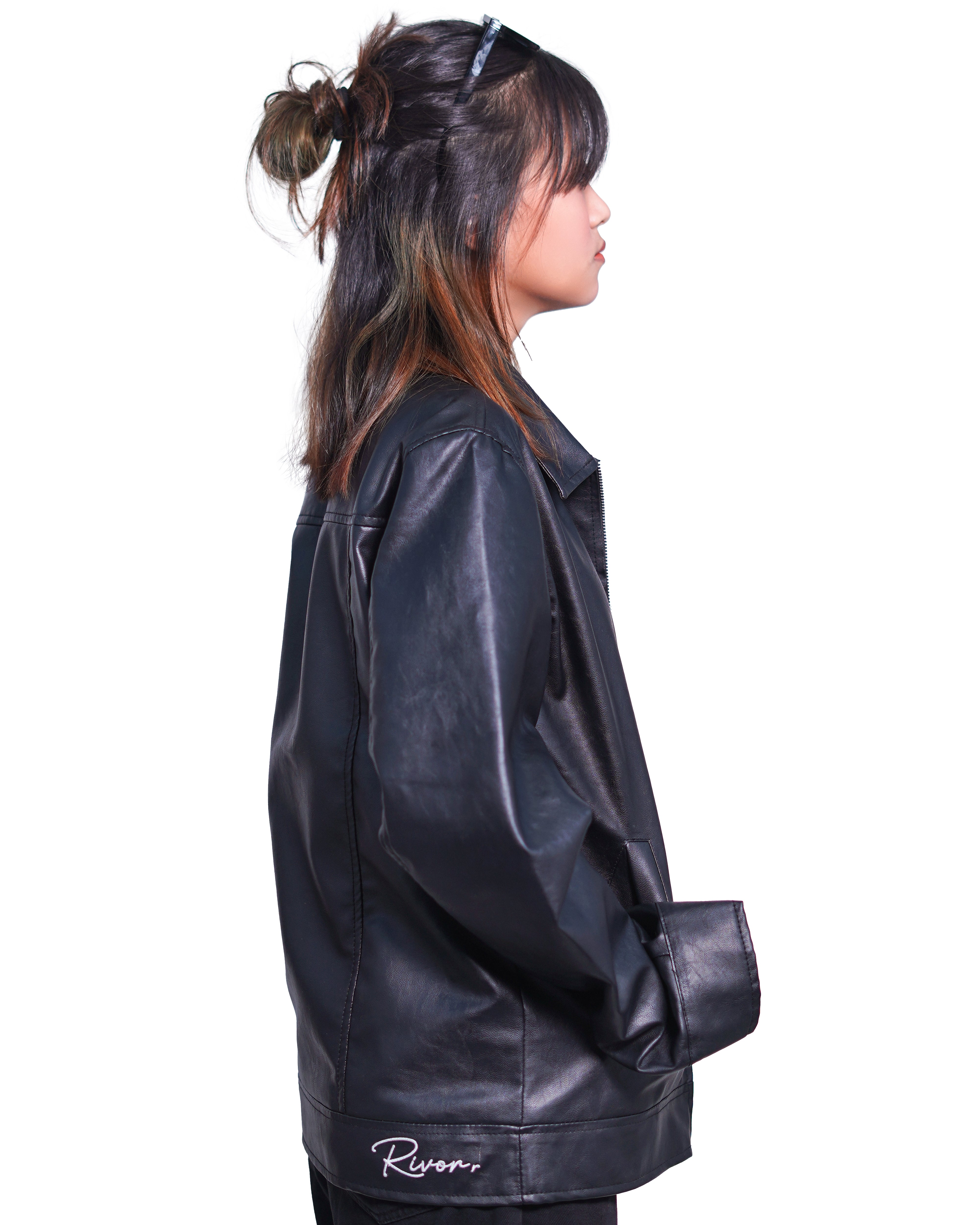 RIVOR- Midnight Black Collar Jacket