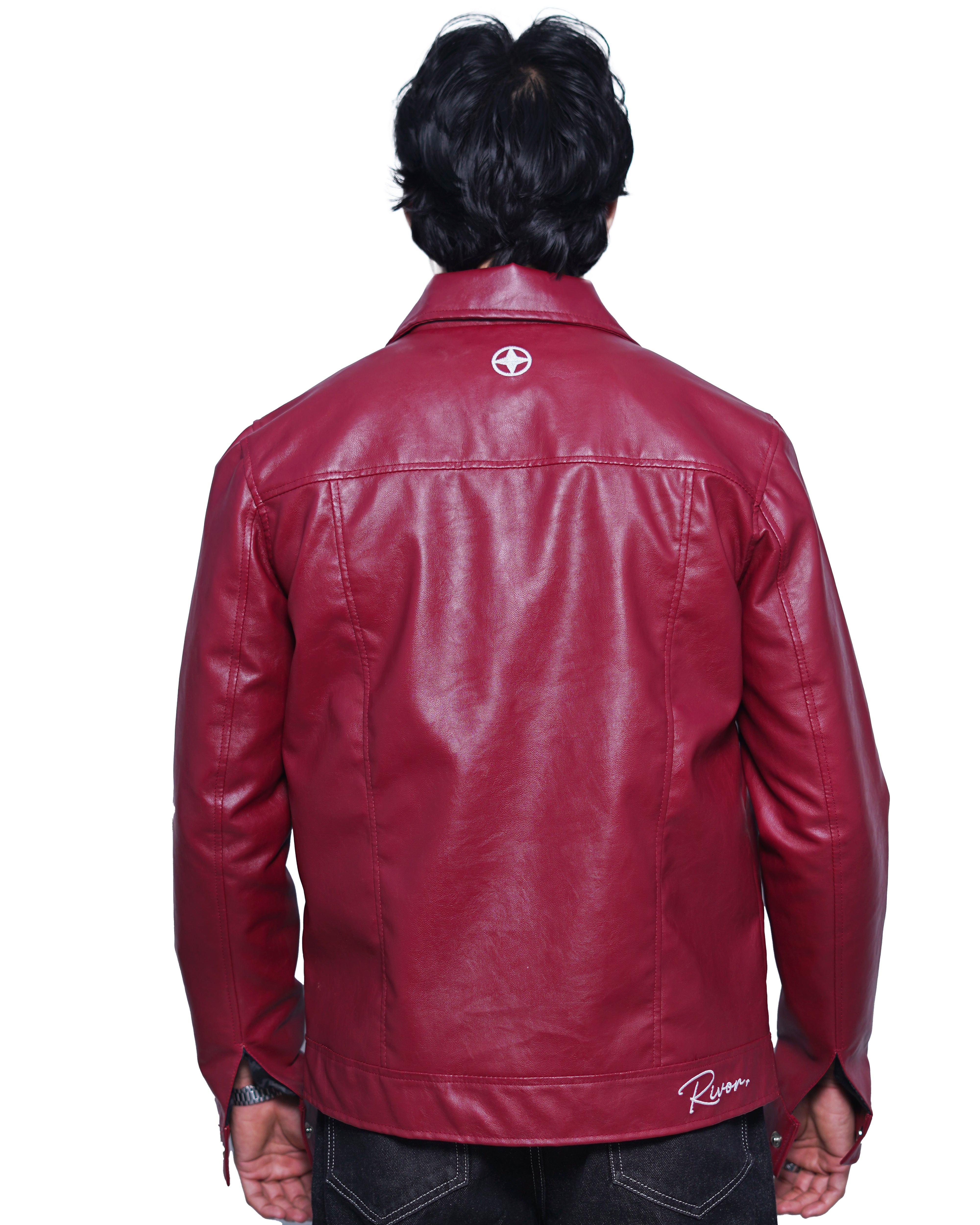 RIVOR- Cherry Red Boxy Fit Cropped Jacket — Double-Zip Edition