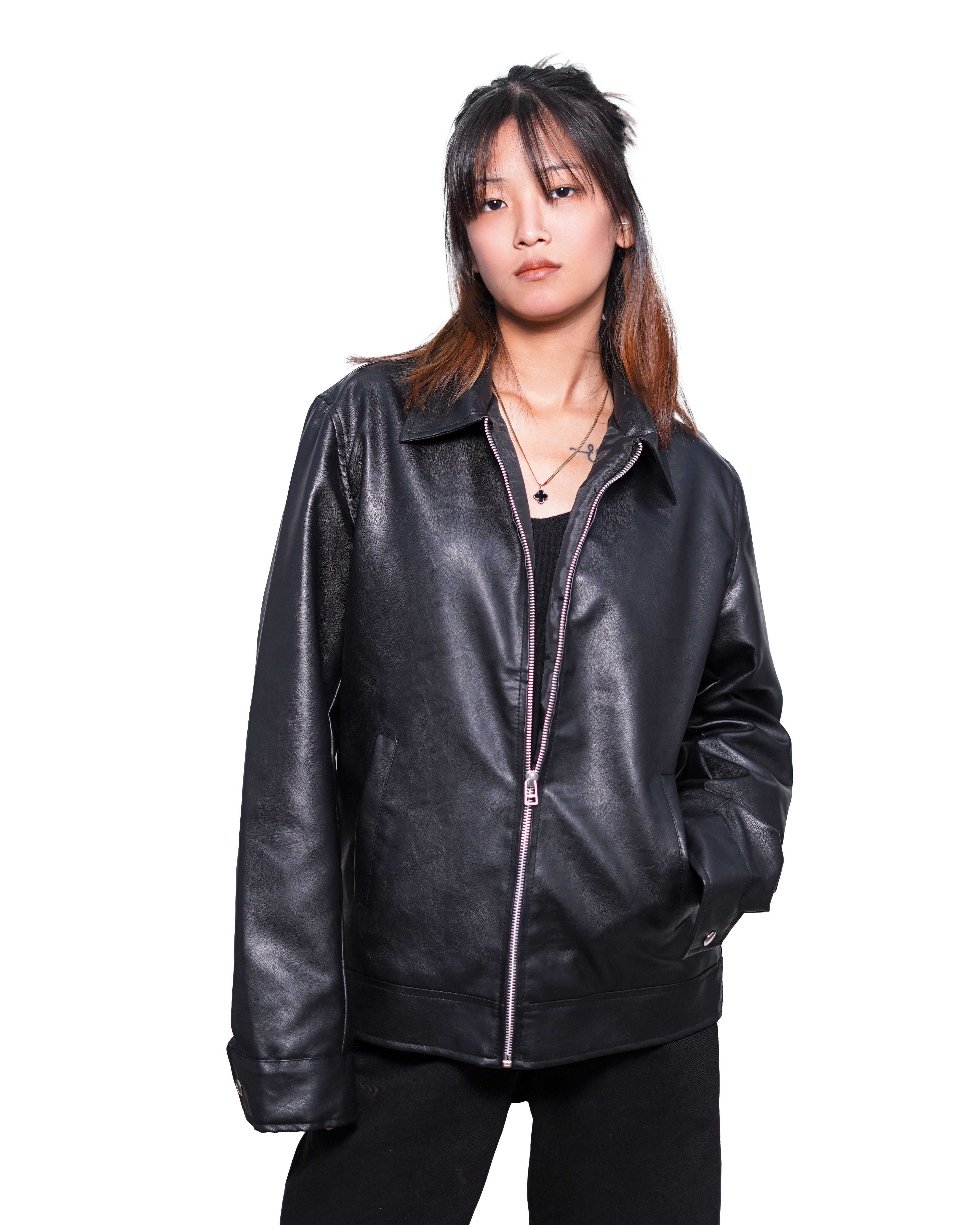 RIVOR- Midnight Black Collar Jacket